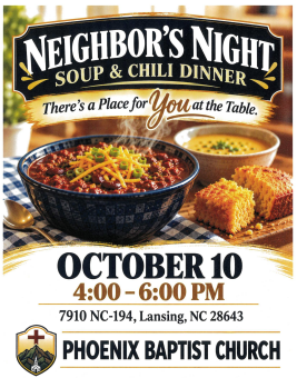 Neighbor's Night Soup & Chili Dinner in Ashe County Chamber of Commerce